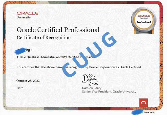 10月26日 CUUG全新發布Oracle DB 19c OCP證書，專業模擬培訓助力認證